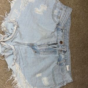 SHEIN Light Blue High Waist Denim Shorts